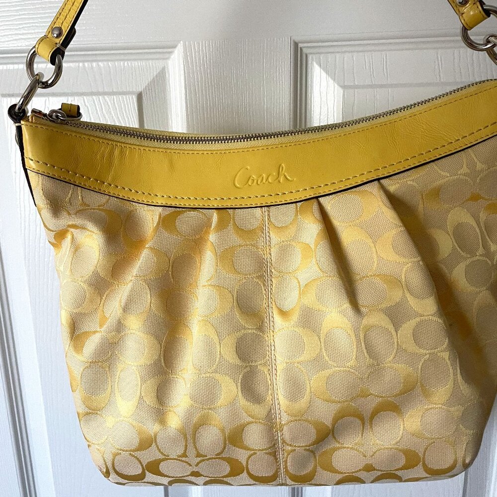 Coach Yellow Canvas Shoulder Bag